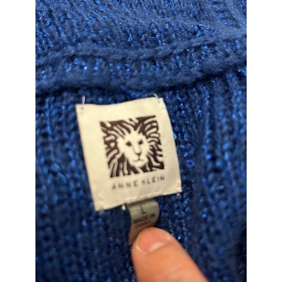 Anne Klein  Sequined Texture Knit Woman Sweater Hoodie Size Large $99 Value NWT - Picture 4 of 12